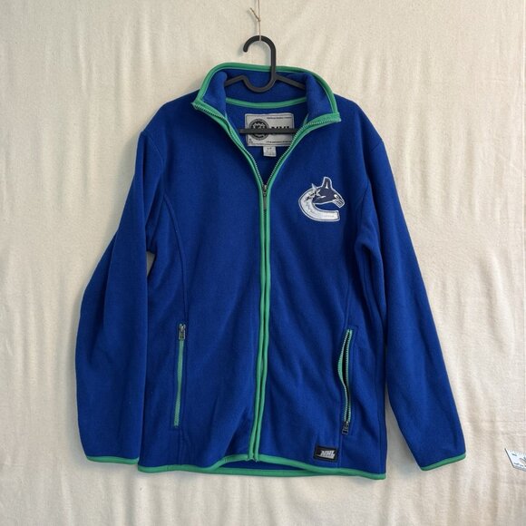 NHL Vancouver Canucks Full Zip Fleece Logo Jacket Hockey Mens Size S Official - Picture 1 of 8